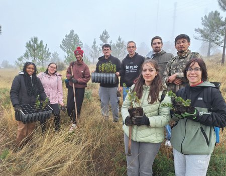 Estudantes participam em ação de reflorestação na Serra de S. Mamede